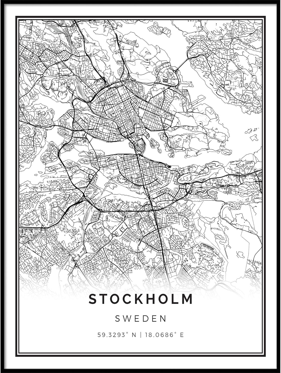 Stockholm Map Poster Print by Squareious - Modern Wall Art