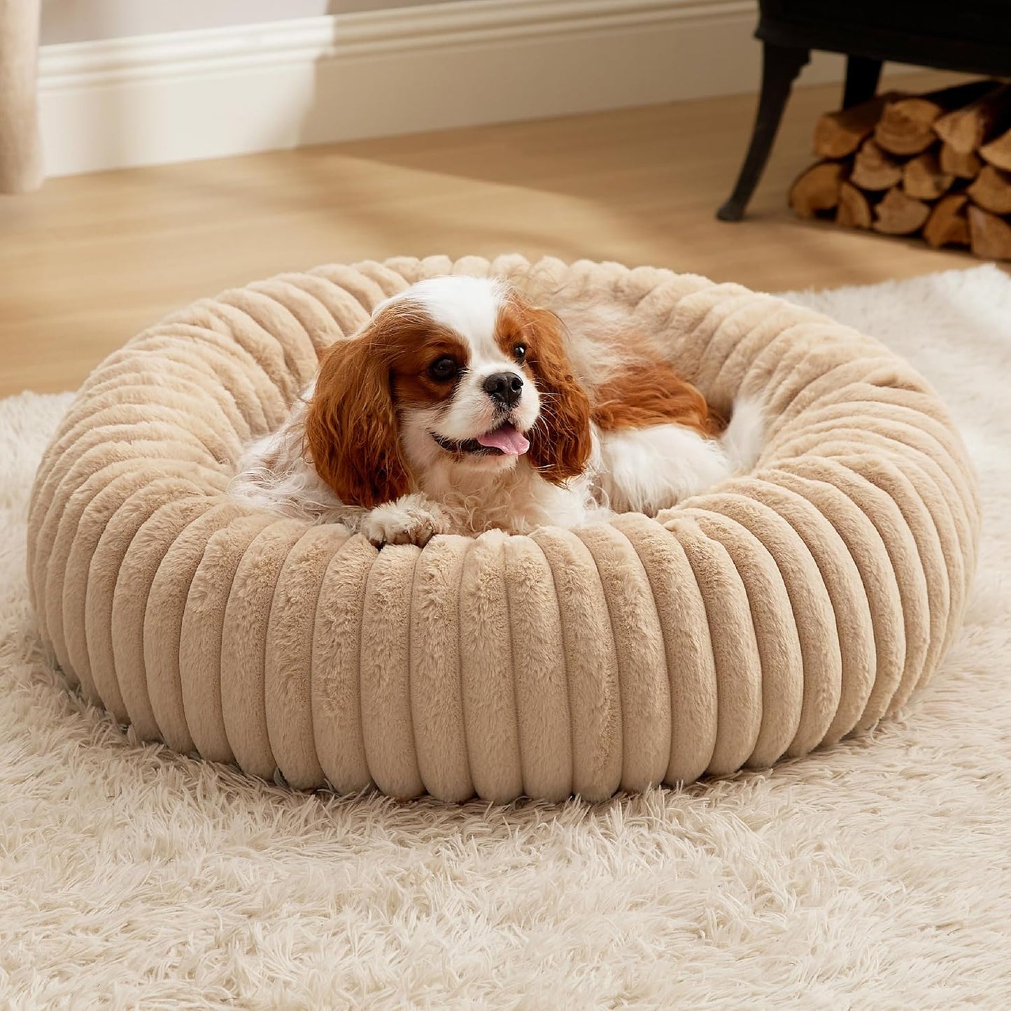 Bedsure Medium Dog Bed - Cozy Round Pet Bed for Relaxation