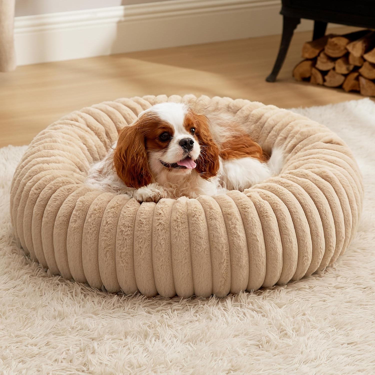 Bedsure Medium Dog Bed - Cozy Round Pet Bed for Relaxation