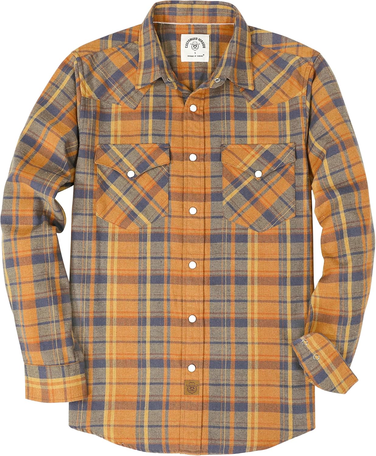 Dubinik Flannel Shirt for Men - Vintage Pearl Snap Western Style