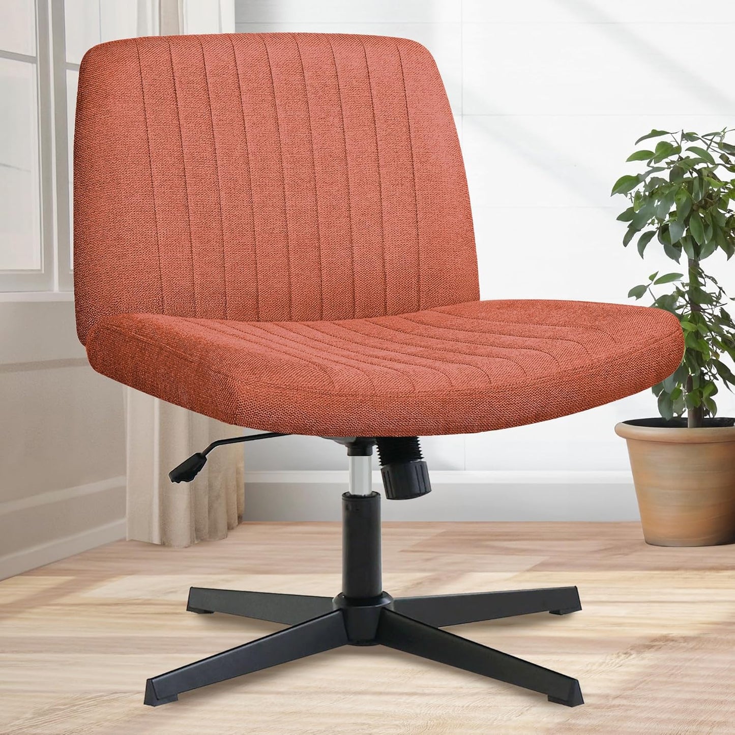 Criss Cross Chair with Wide Seat for Home Office and Vanity Use