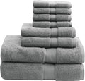 Madison Park 800GSM Cotton 8pc Bath Towel Set - Spa Quality Grey