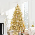 Best Choice Products 7.5ft Prelit Tinsel Christmas Tree - Gold