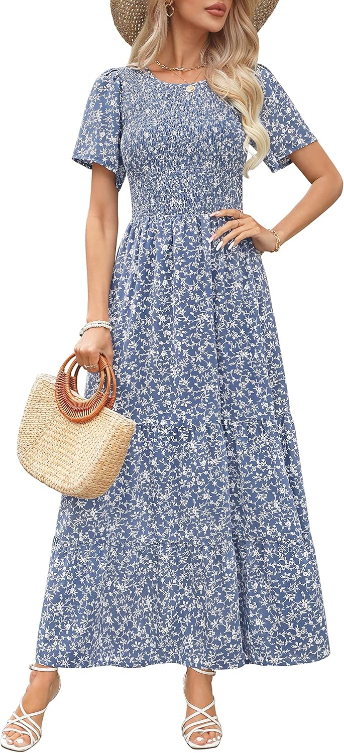 Kranda Women Floral Maxi Dress for Summer and Fall Style