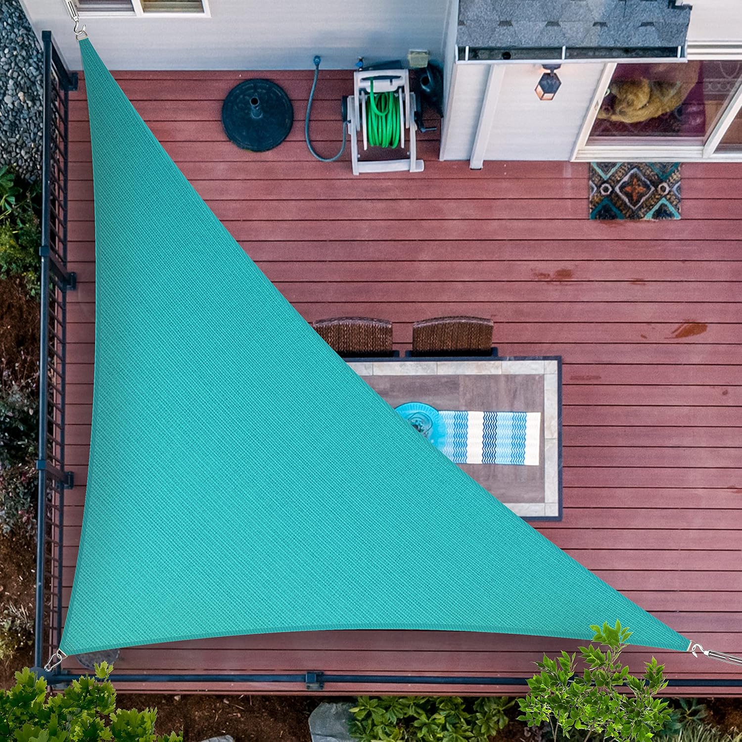 ShadeMart 20ft x 20ft Triangle Sun Shade Sail - UV Resistant Canopy