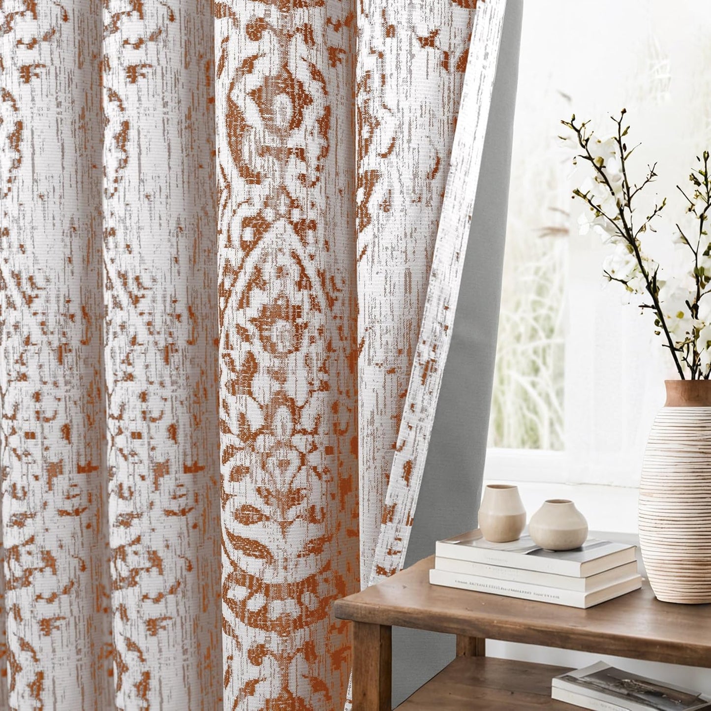 KOUFALL Black Out Curtains 63 Inch Long for Bedroom Windows
