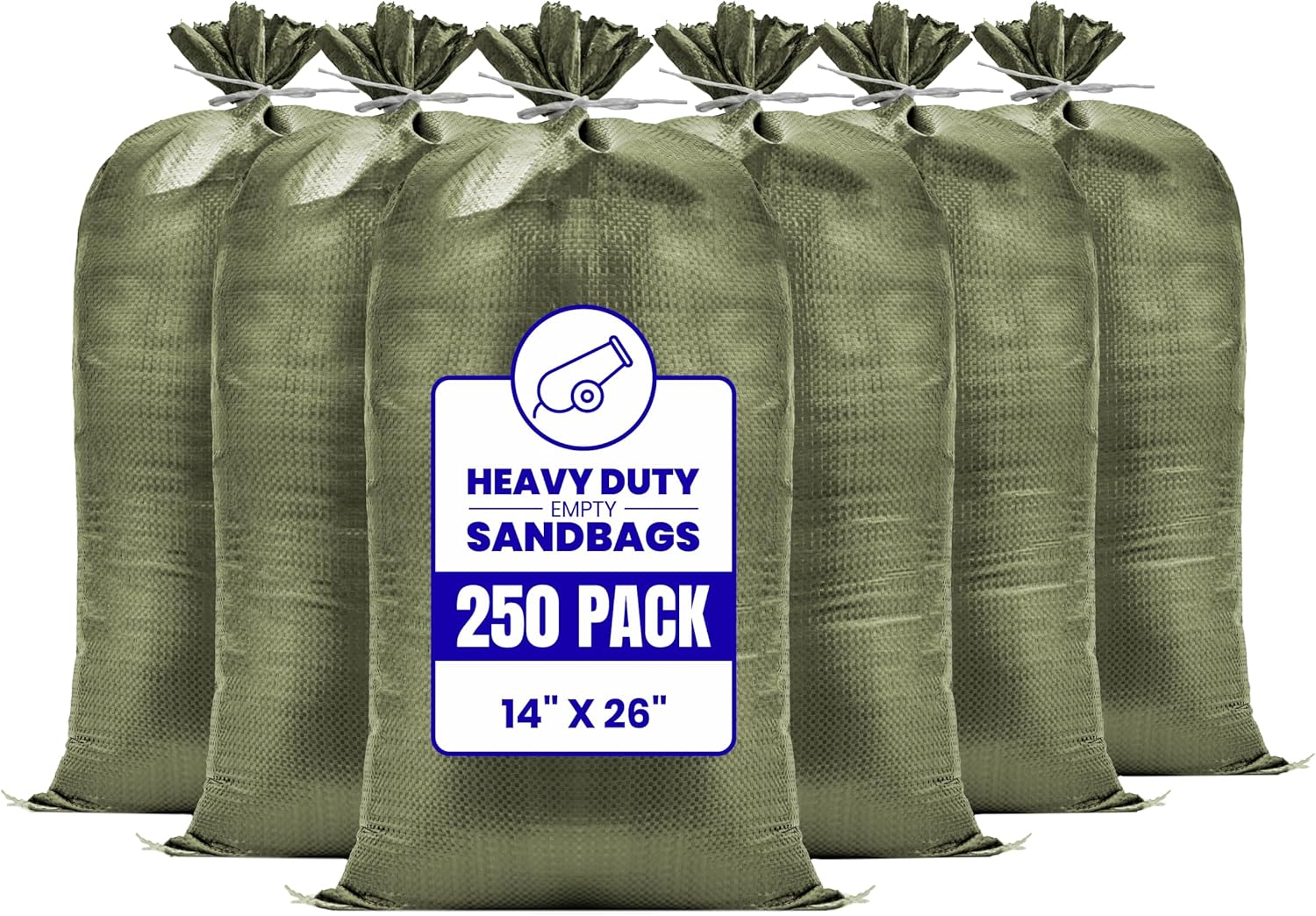 Heavy Duty Sand Bags for Flooding - 250 Pack, 14in x 26in