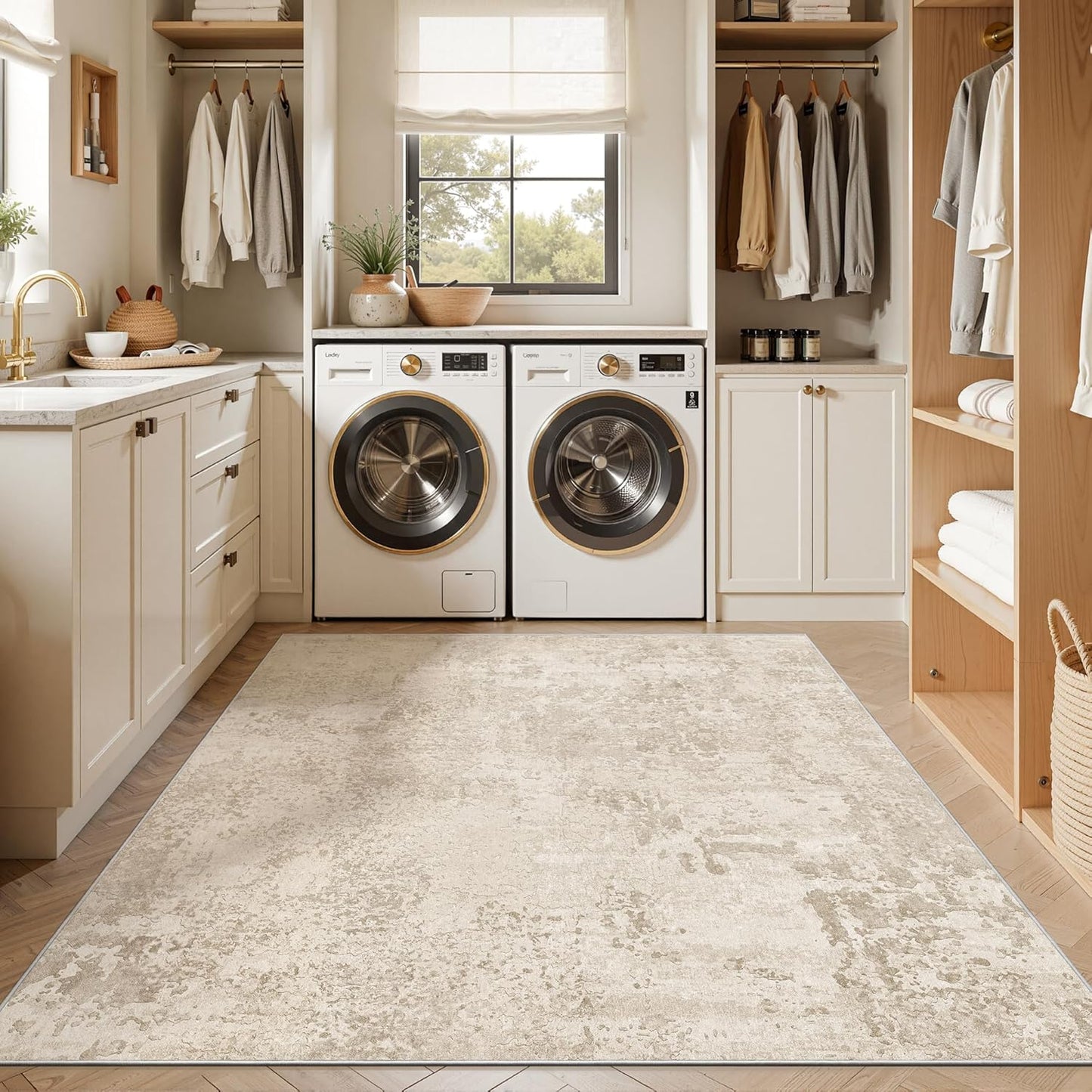 Art&Tuft Washable Rug with Anti-Slip Backing for Living Room