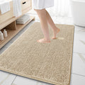 OLANLY Bathroom Rug 59x35 in Beige - Soft, Absorbent Chenille
