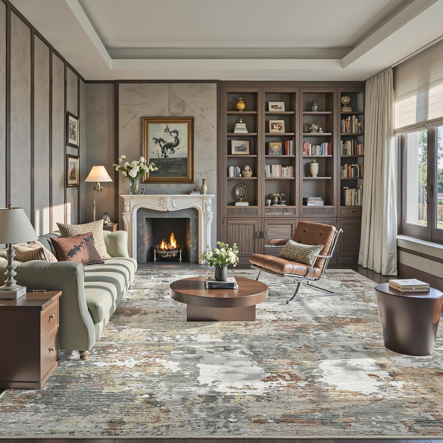 Art&Tuft Washable Rug with Anti-Slip Backing for Living Room