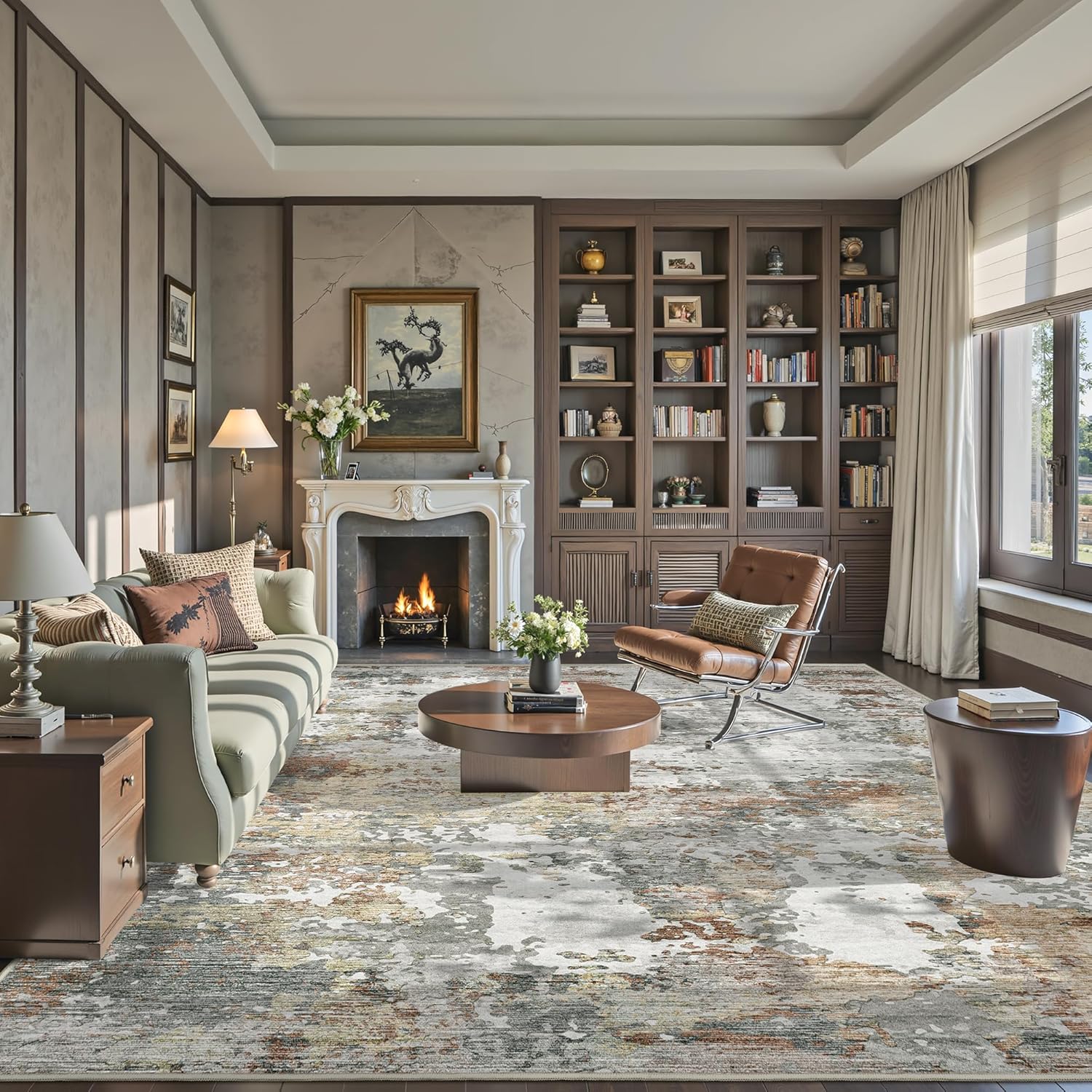 Art&Tuft Washable Rug with Anti-Slip Backing for Living Room