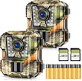 Mini Trail Camera 2 Pack - 24MP 1080P HD Game Cameras for Wildlife