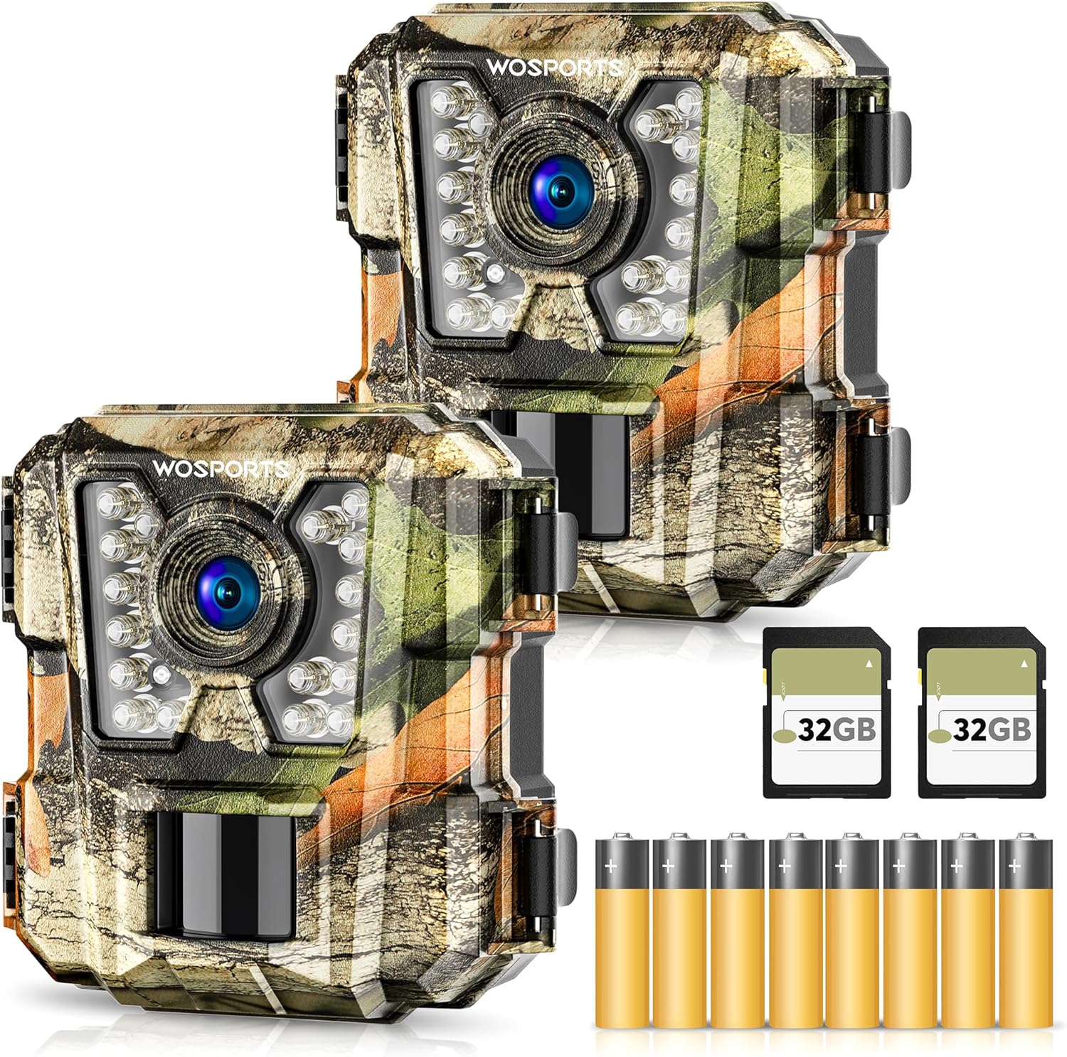 WOSPORTS 24MP HD Trail Camera 2Pack - Fast Trigger, Night Vision