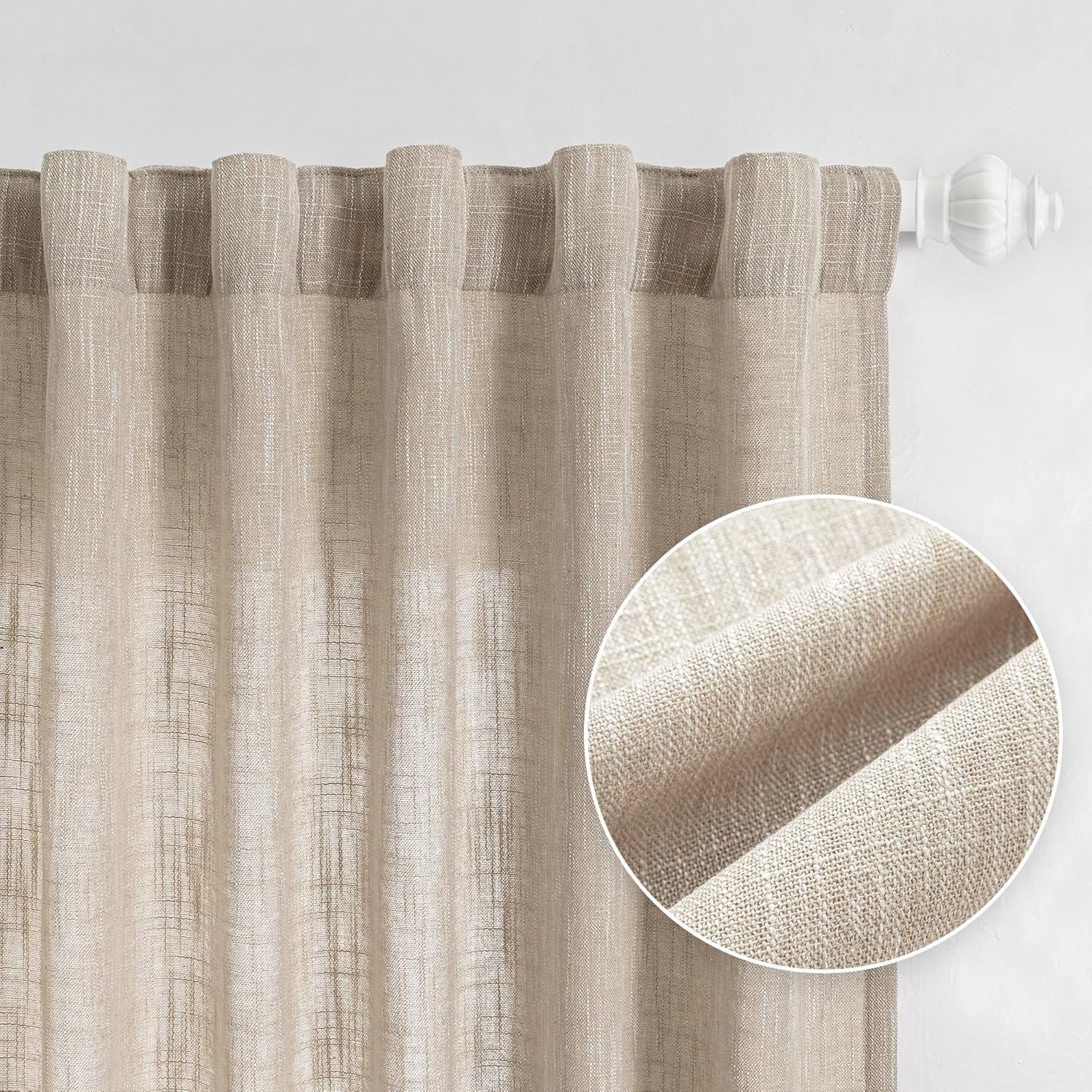 MYSKY HOME Living Room Curtains - Extra Long Semi Sheers