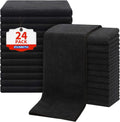 FIXSMITH Salon Towels 24 Pack Black 16 x 27 in - Quick Dry Salon