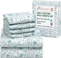 100% Natural Cotton Queen Sheet Set - 6 Pc Percale Sheets