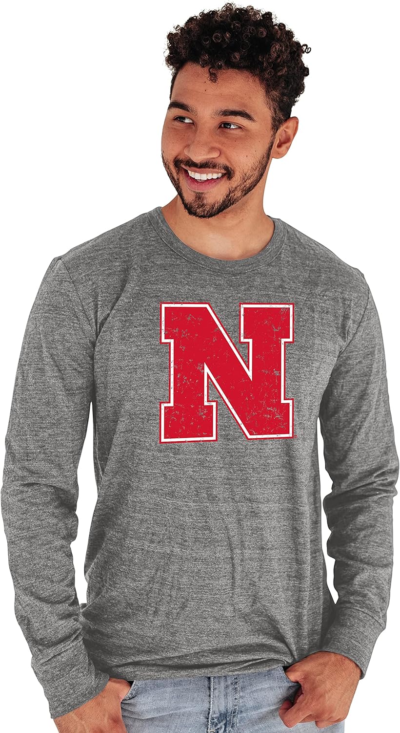 Nebraska Cornhuskers Mens Long Sleeve Tri-Blend T-Shirt Vintage