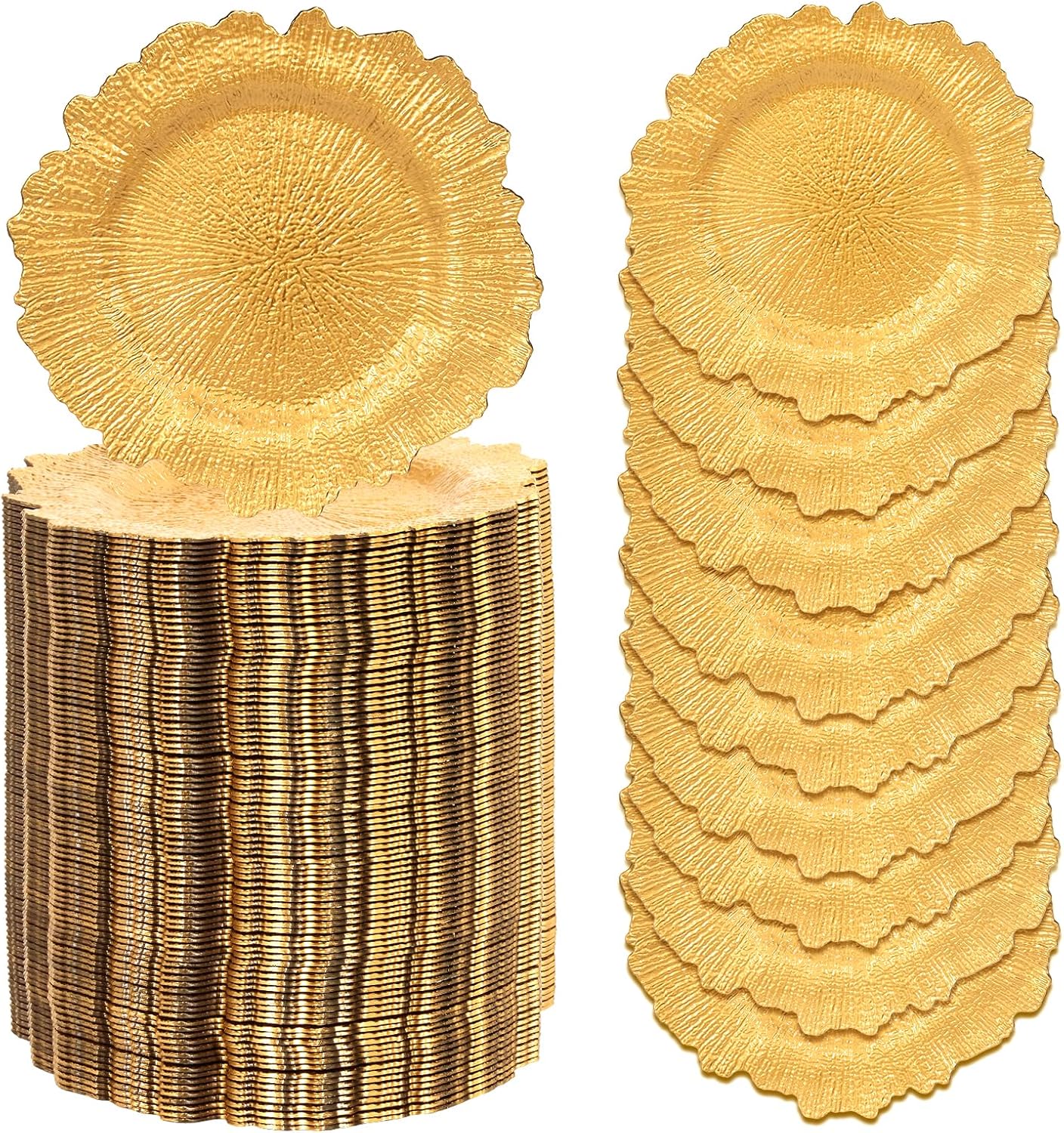 GENMOUS Gold Charger Plates - Elegant Table Decor Essential