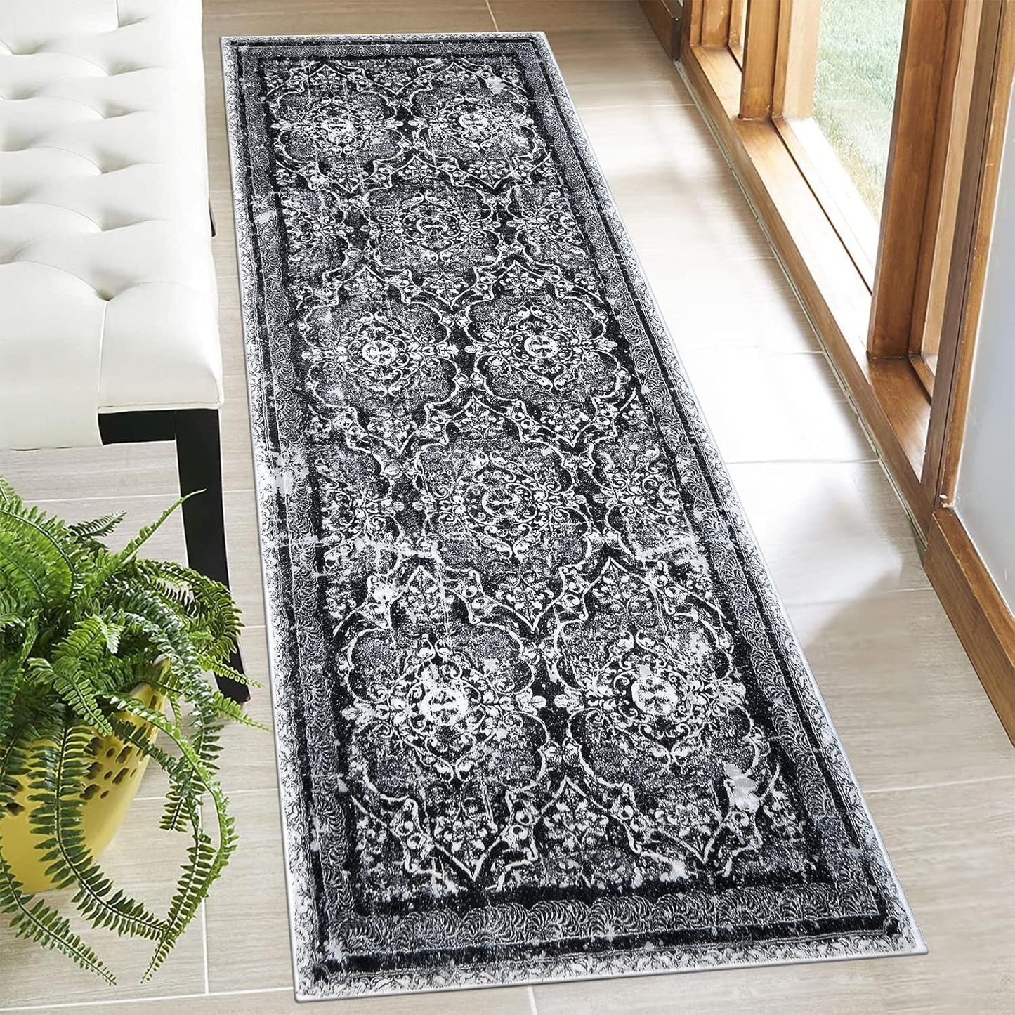 Vaukki Vintage Shaggy Soft Laundry Runner Rug for Home Use