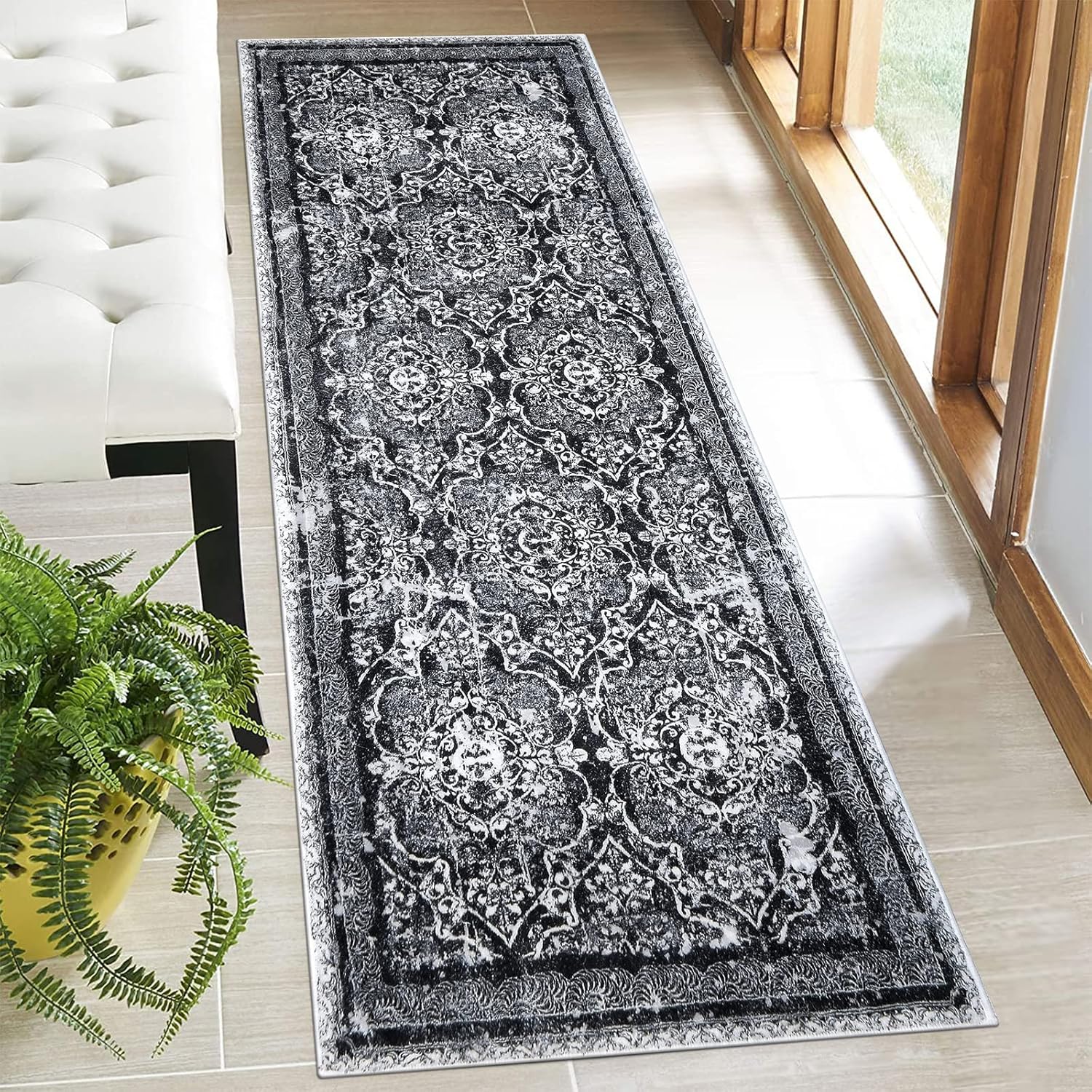 Vaukki Vintage Shaggy Soft Laundry Runner Rug for Home Use