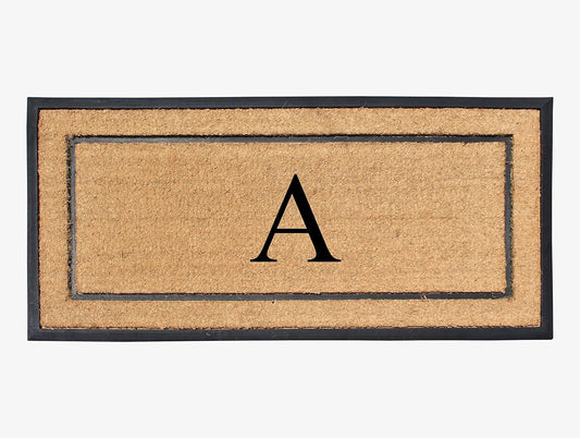 Natural Coir & Rubber Large Monogrammed Doormat for Entryways
