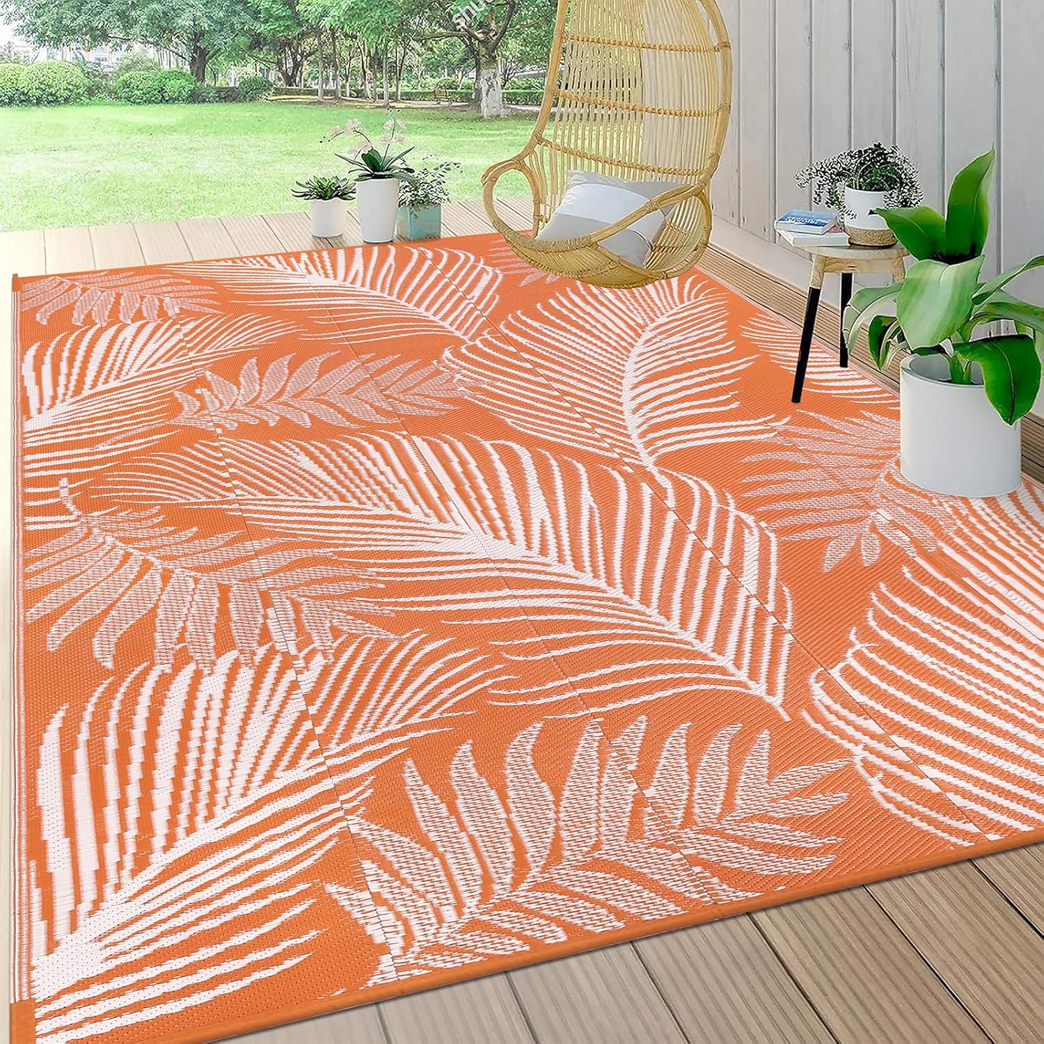 Pauwer Waterproof Outdoor Rug 8x10 for Patio and Camping
