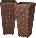 Alto Wicker All-Weather Planter Set for Outdoor Herb Gardens