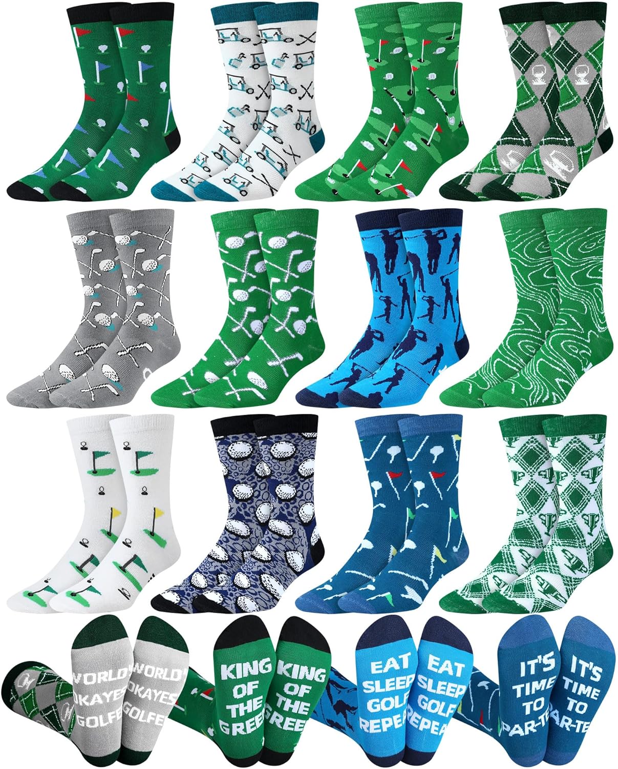 Novelty Golf Socks Bulk Pack for Sports Fanatics