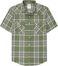 Viscose Bamboo Blend Pearl Snap Plaid Shirt for Men - Lightweight