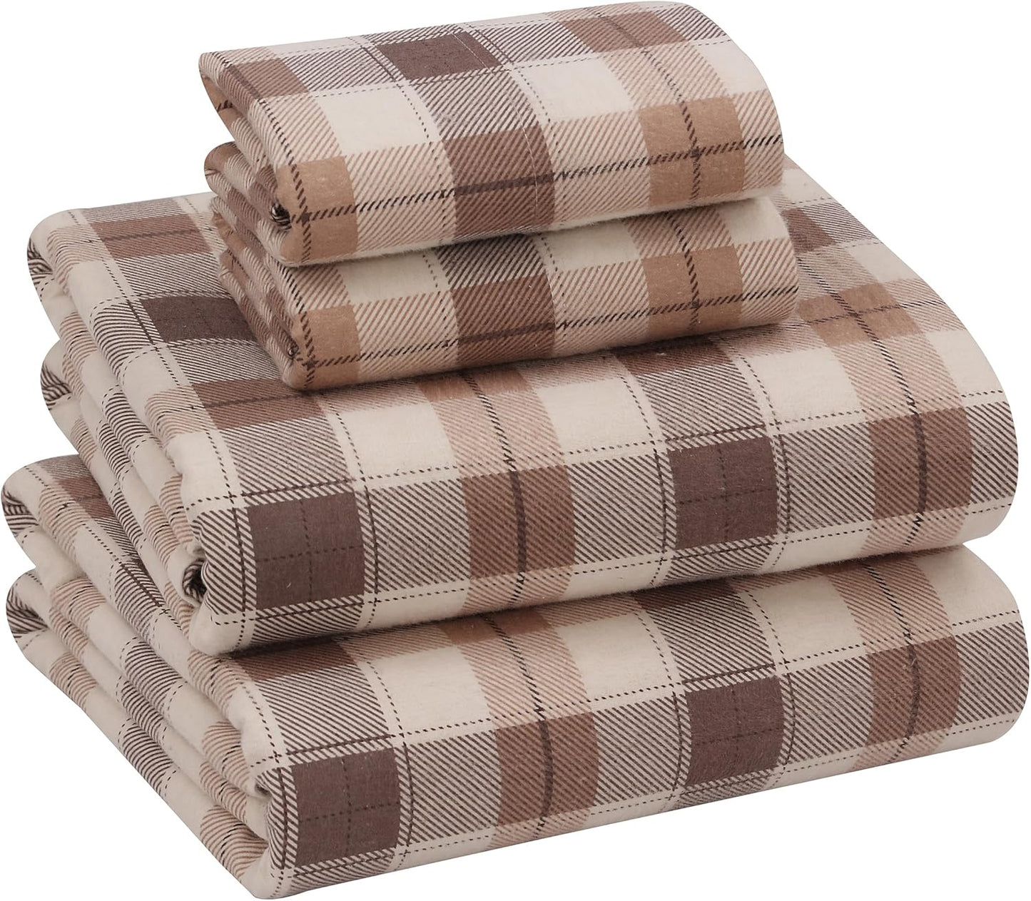 RUVANTI Flannel Sheets King Size Set - Cozy Cotton Comfort