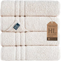 Hawmam Linen Sea Salt Cream Bath Towels 4 Pack - Soft, Absorbent