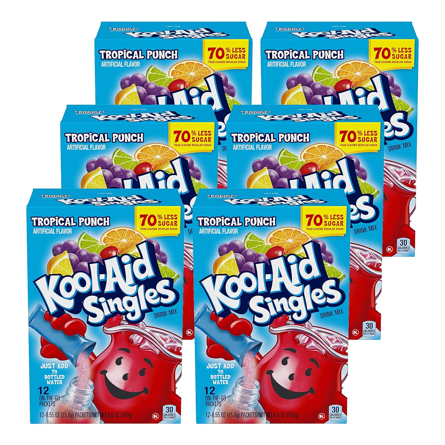 Kool-Aid Singles Tropical Punch Packets for 16.9-Ounce Bottles