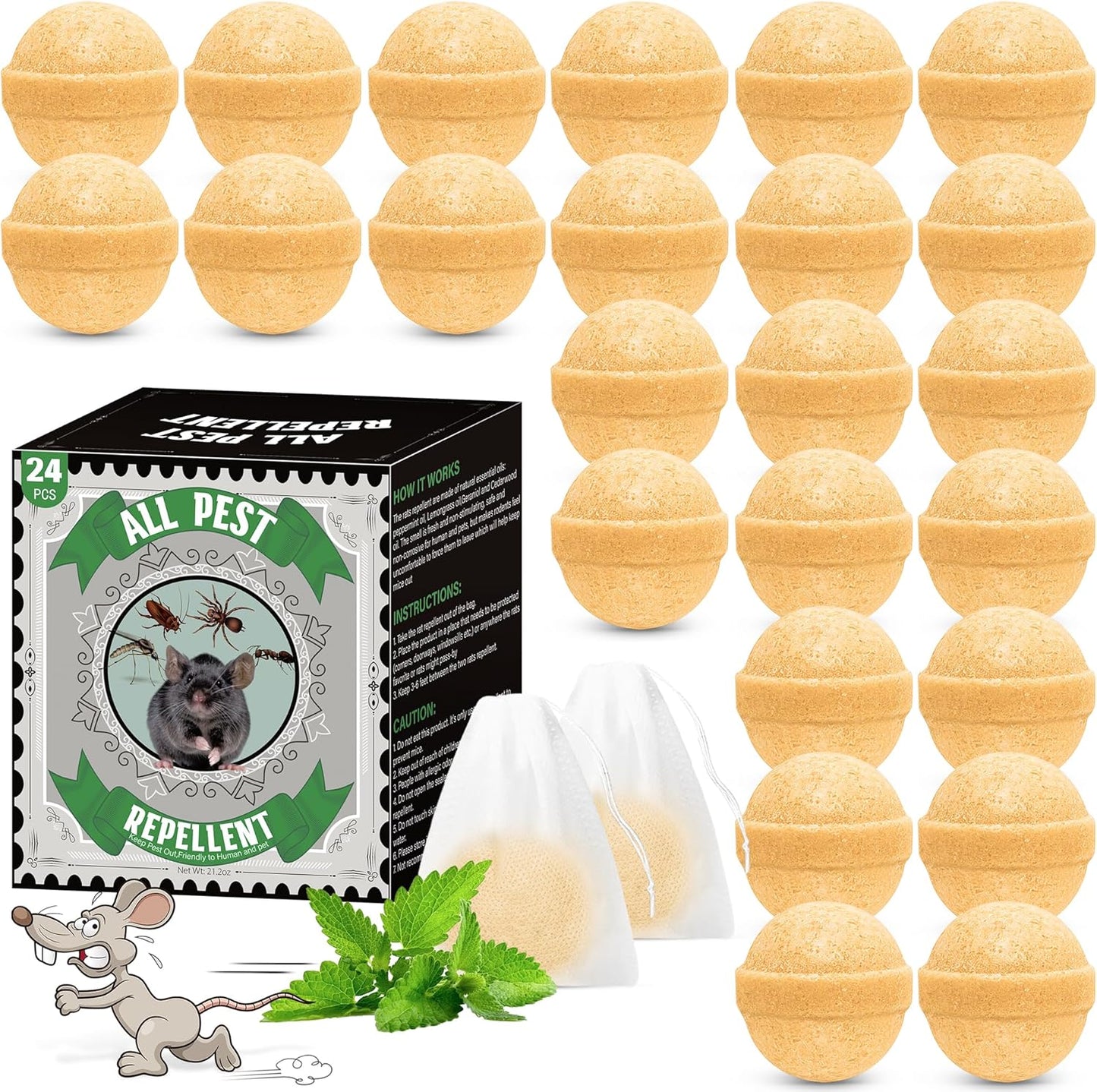 Peppermint Mouse Repellent 24Pcs - Indoor/Outdoor!