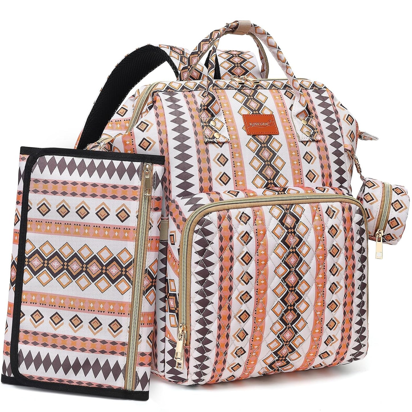 Western Boho Diaper Bag Backpack with Changing Pad and More