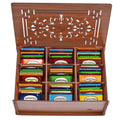 Twinings Tea Bags Sampler Assortment in Wooden Tea Box Organizer - 16