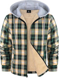 ZITY Flannel Jacket for Men Fleece Plaid Hoodie Zip Up - Warm Layer