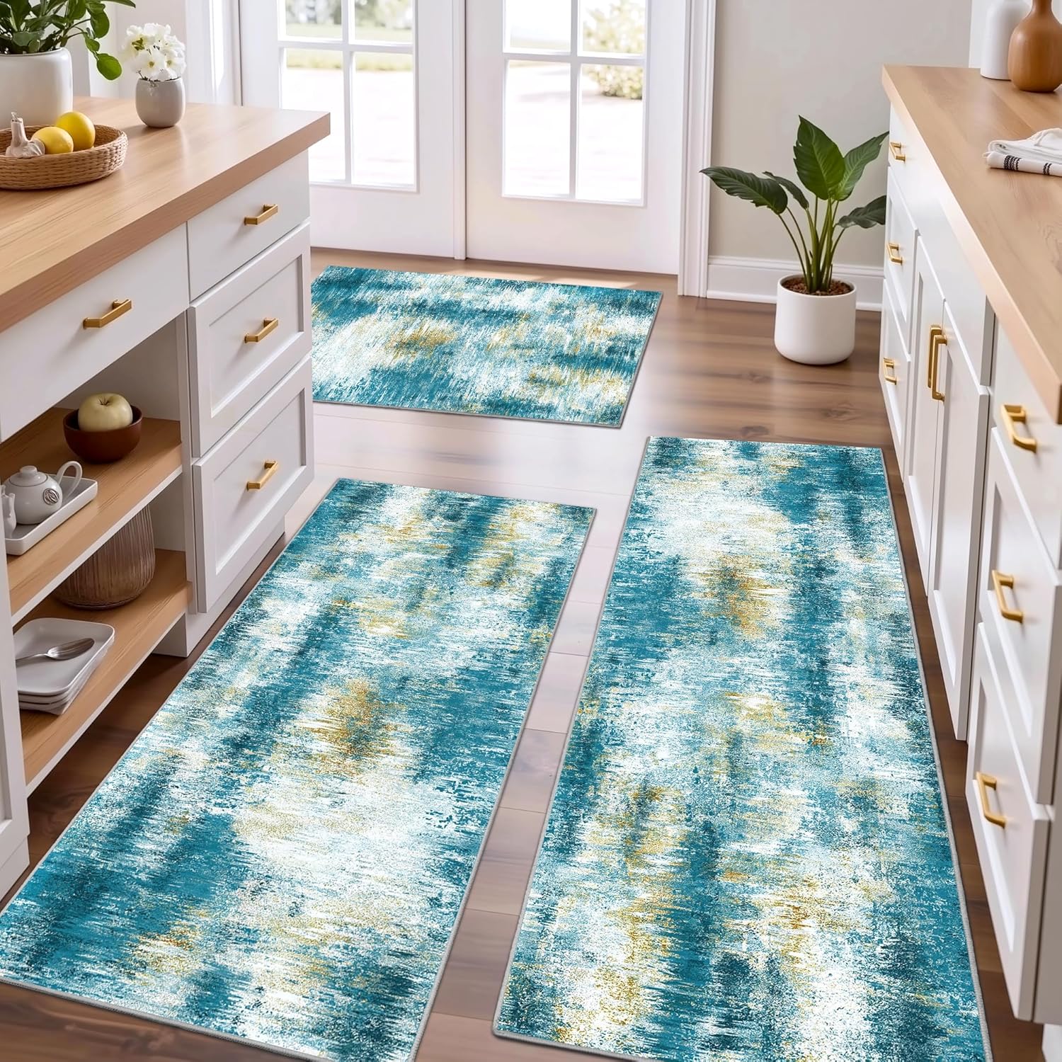 Tritard Non Slip Kitchen Rugs Set of 3 for Stylish Comfort