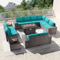 Kullavik 13PCS Outdoor Patio Conversation Set with Fire Pit - Comfort