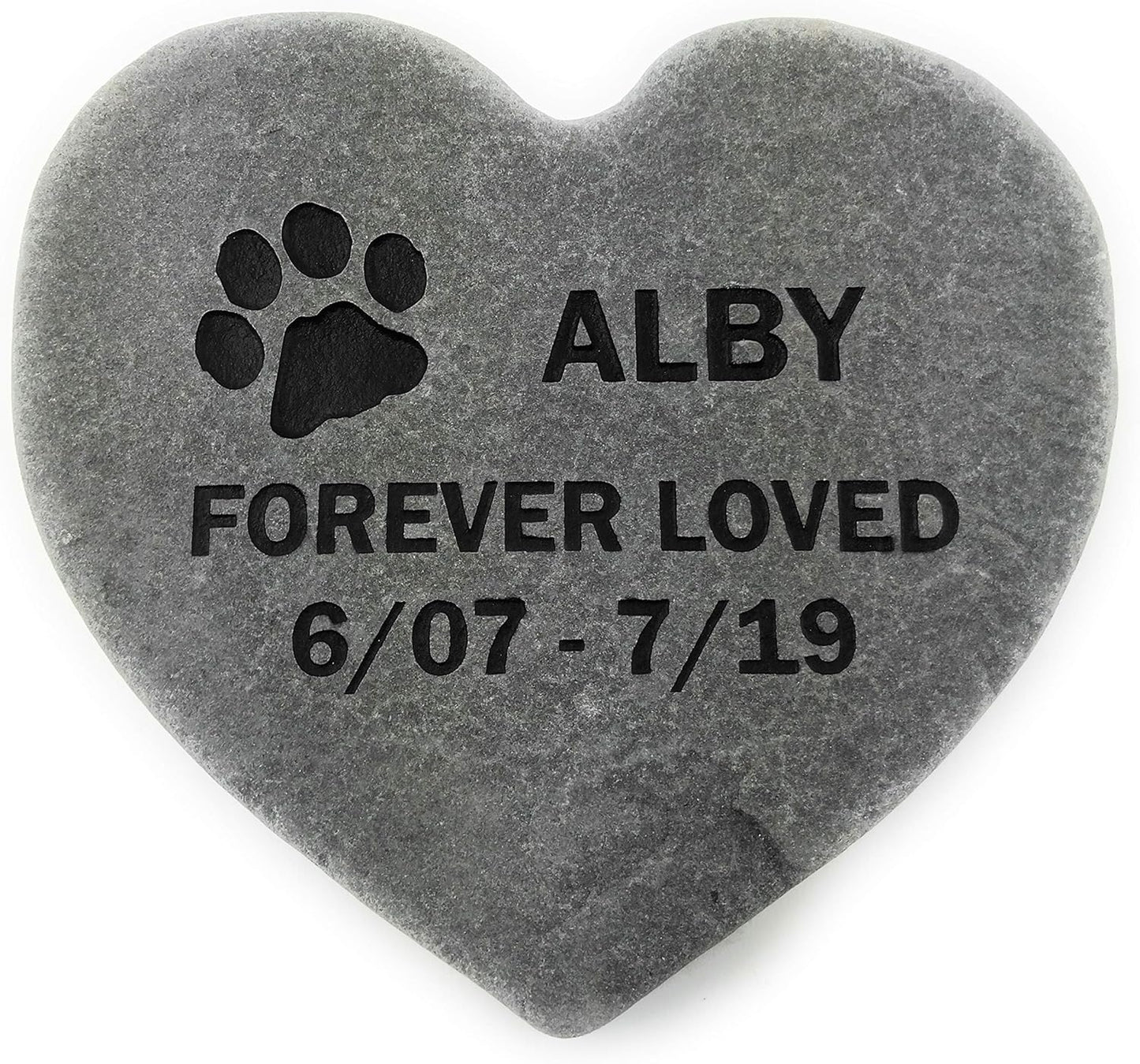 Heart Shaped Pet Memorial Headstone for Dogs and Cats