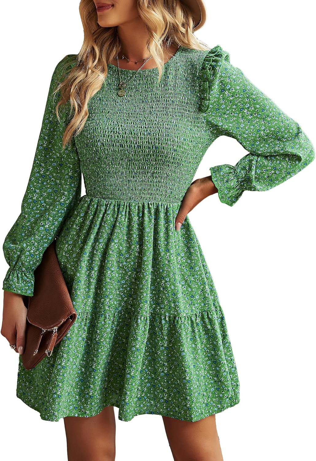 KIRUNDO Long Sleeve Floral Dress for Women - Perfect for Weddings