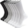 MONFOOT Athletic Skate Cushion Crew Socks 3 Pack - Comfort & Support