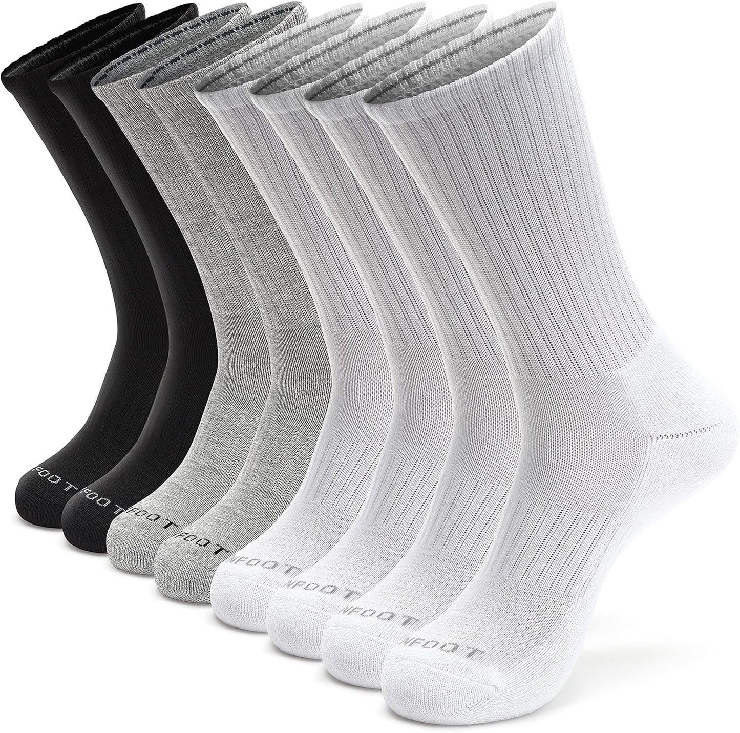 MONFOOT Athletic Skate Cushion Crew Socks for All-Day Comfort