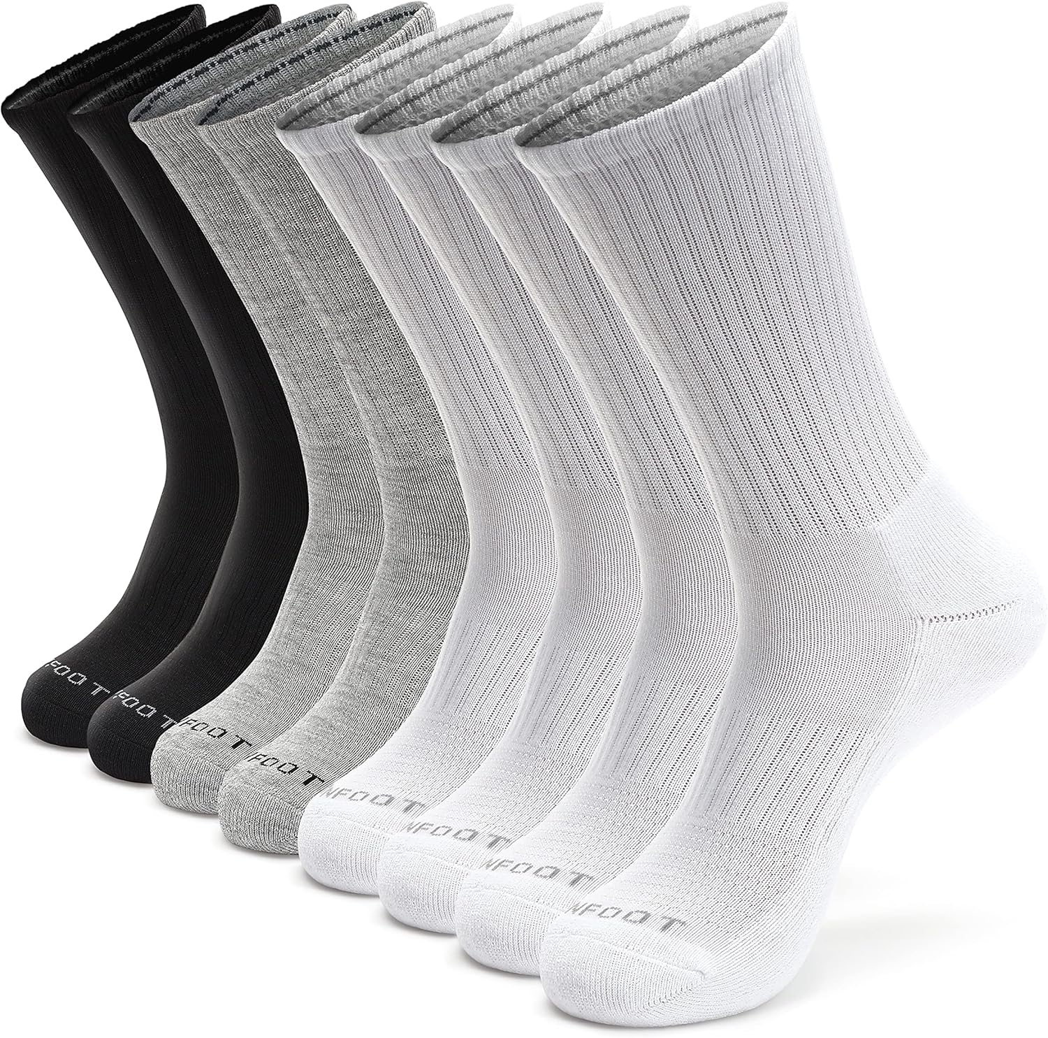 MONFOOT Athletic Skate Cushion Crew Socks for All-Day Comfort