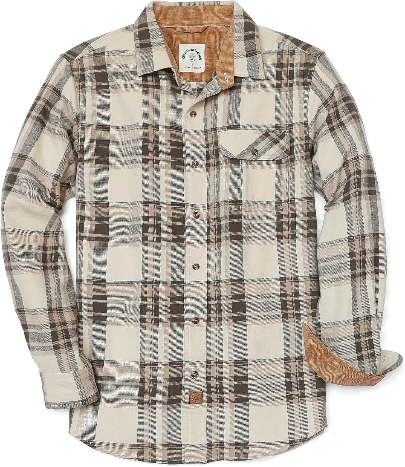 Dubinik Mens Flannel Shirts Long Sleeve Casual Button Down Style