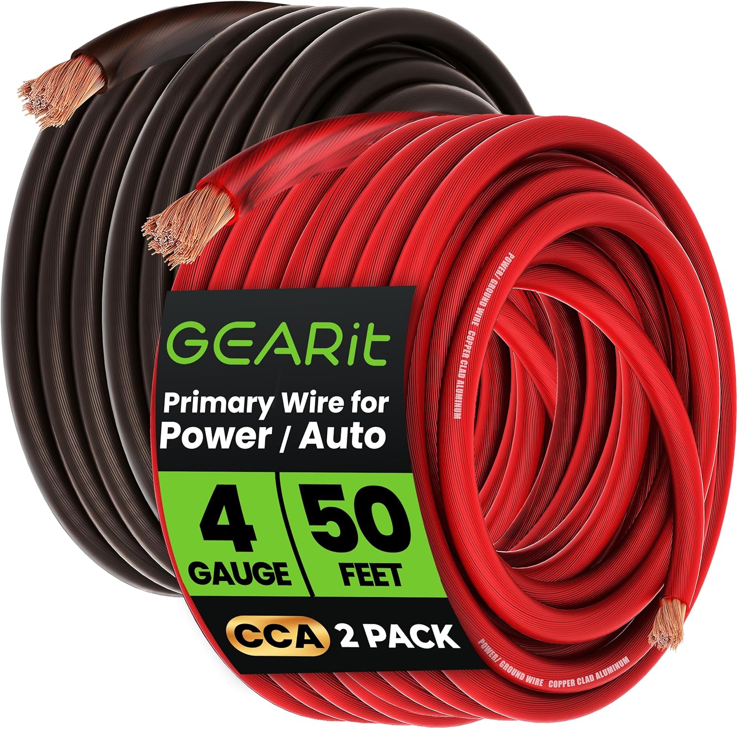 GEARit 4 Gauge Wire Set for Automotive and Electrical Needs