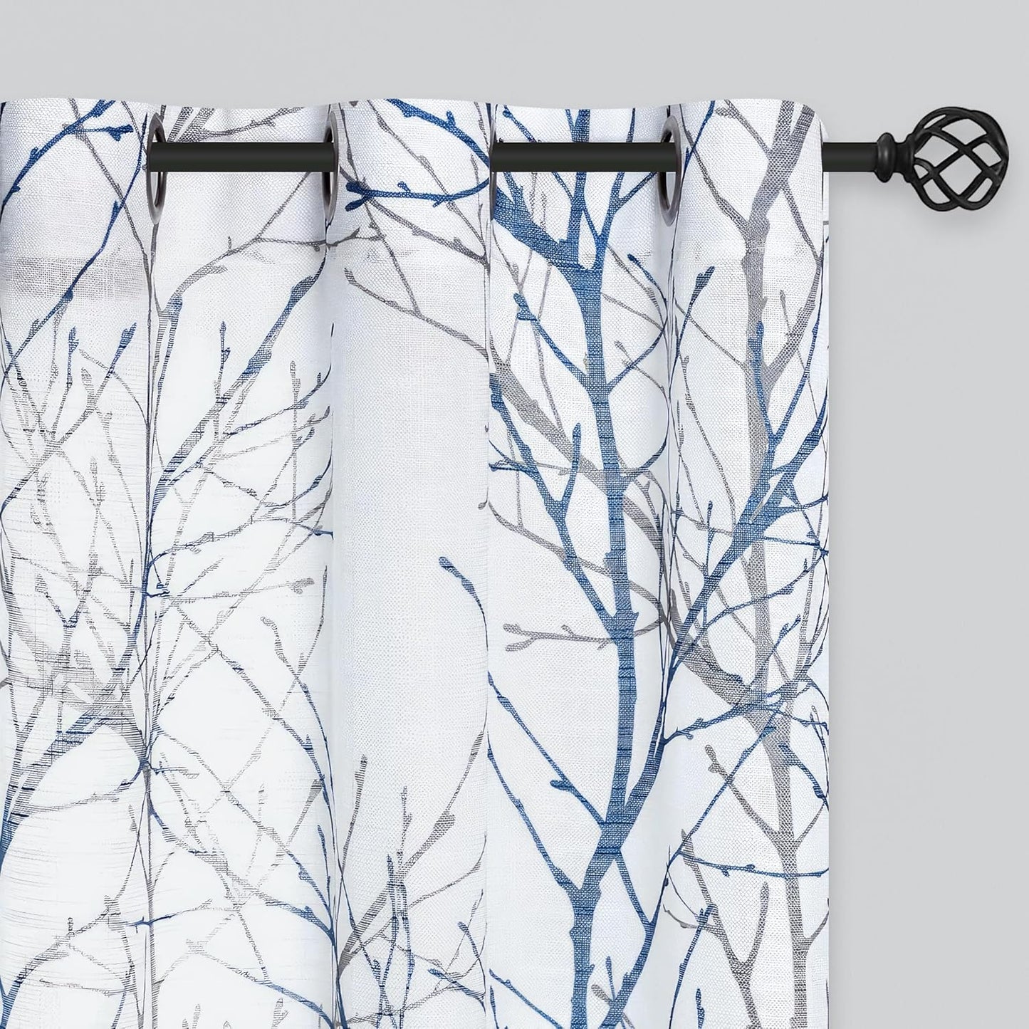 FMFUNCTEX Linen Semi Sheer Curtains for Bedroom and Living Room