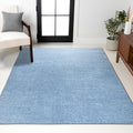 Haze Solid Low-Pile Classic Blue Area Rug 3x5 - Easy-Care Modern Look