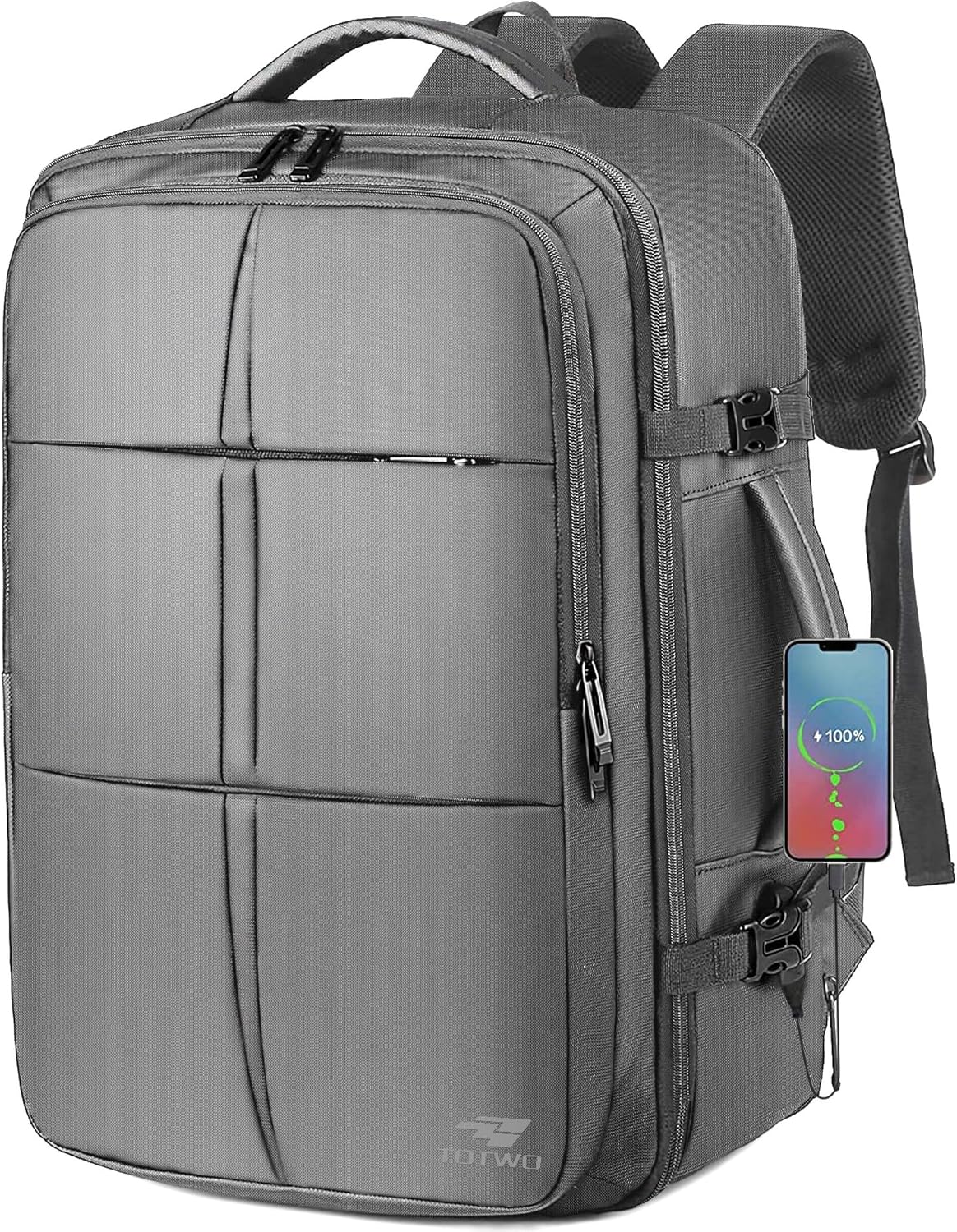 Carry On Backpack with USB Charging Port and Expandable Design