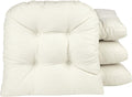 Ivory Overstuffed Non-Slip Dining Chair Cushions 15x15 4-Pack