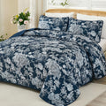 WONGS BEDDING King Size Quilt Set with Floral Design for All Seasons